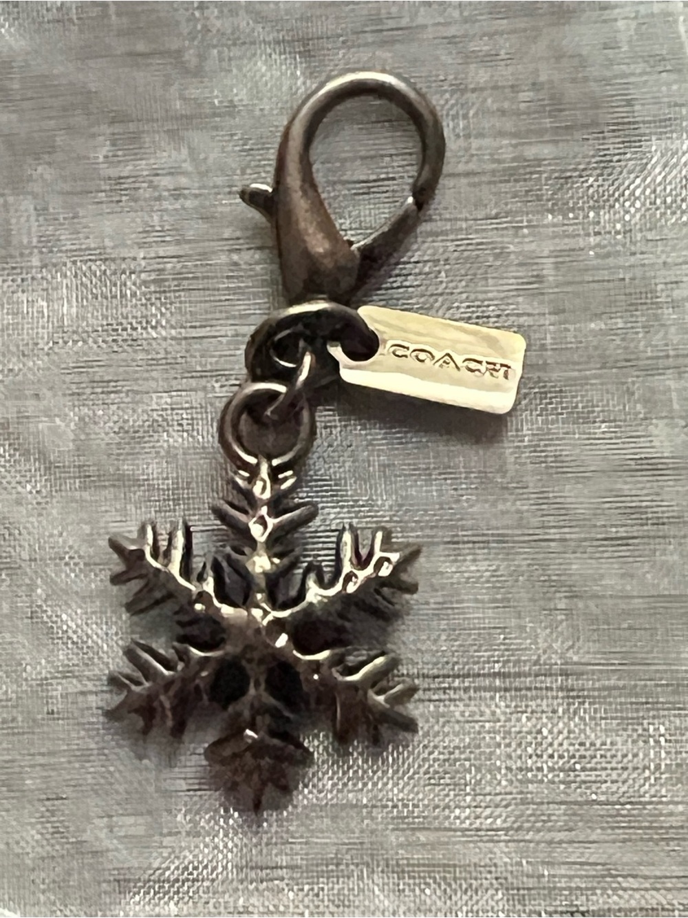 Coach Gun-Metal Style Snowflake Charm